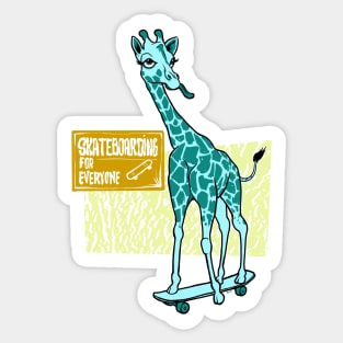 Giraffe Skateboarding Sticker